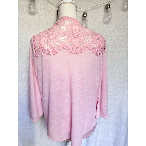 Time and Tru Pink Cardigan & Tank Top Set Women's Large - Picture 6 of 8